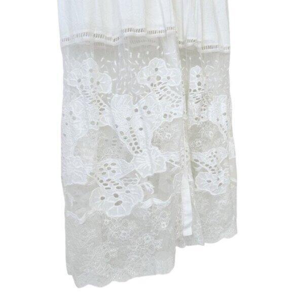 NWT French Connection Adeona Lawn Lace Mix French White Maxi Dress Size 10 - Picture 7 of 14